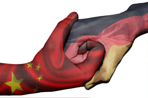 Händedruck zwischen China und Deutschland — Stockfoto