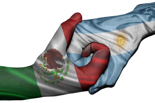 Handshake mezi Mexikem a argentina — Stock fotografie