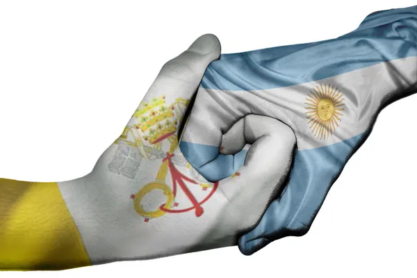 Handshake entre Cidade do Vaticano e Argentina — Fotografia de Stock
