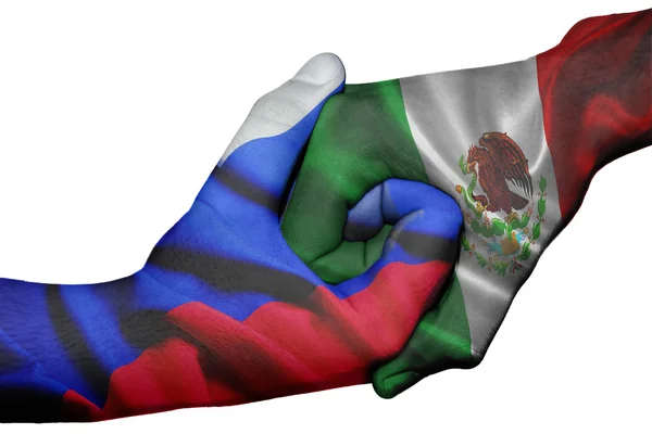 Poignée de main entre la Russie et le Mexique — Photo