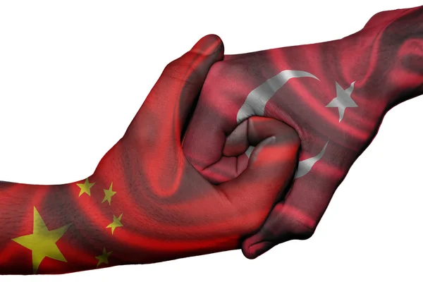 Handshake entre a China e a Turquia — Fotografia de Stock