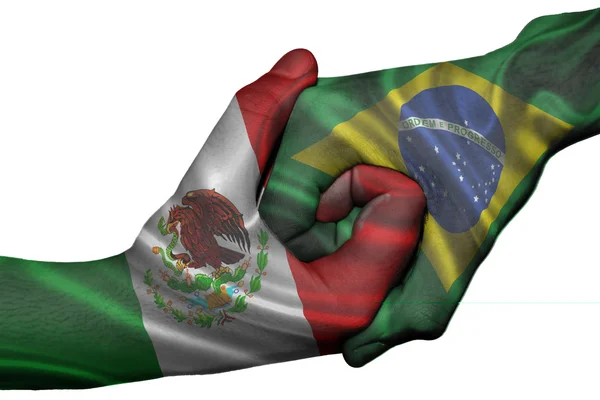 Saludo entre México y Brasil — Foto de Stock