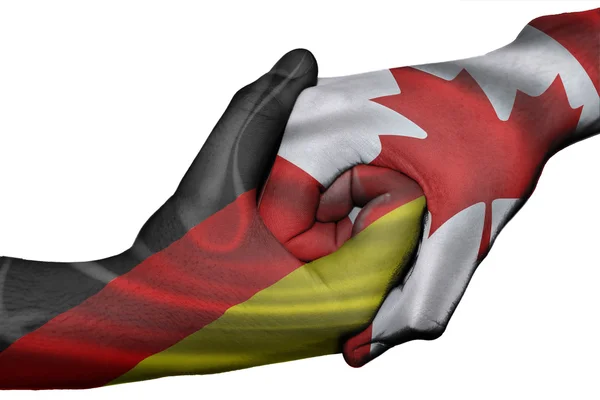 Stretta di mano tra Germania e Canada — Foto Stock