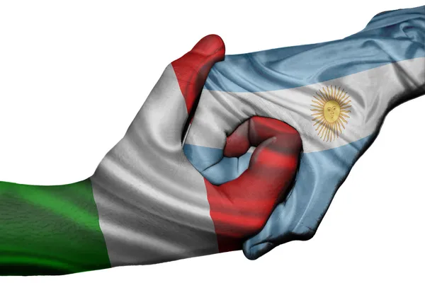 Handdruk tussen Italië en Argentinië — Stockfoto