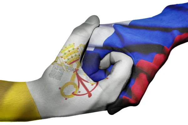 Handshake between Vatican City and Russia — Stock Photo, Image