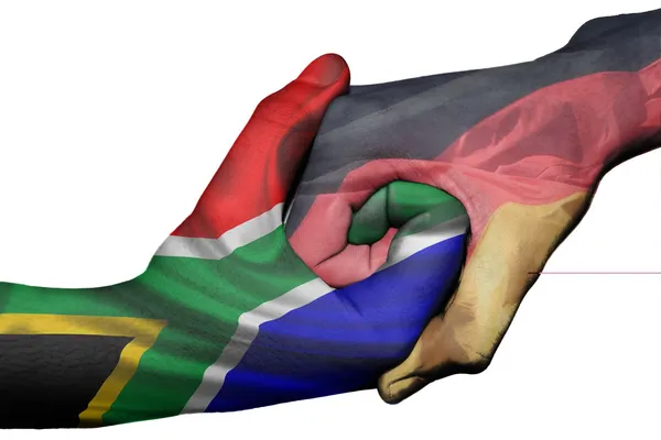 Handshake between South Africa and Germany — Stock Photo, Image