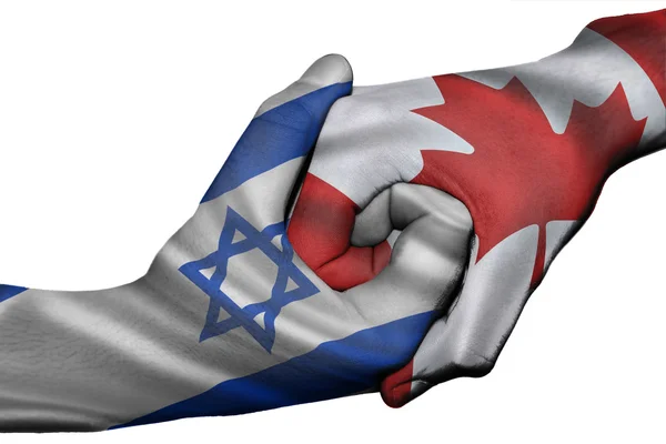 Handshake between Israel and Canada — Stock Photo, Image