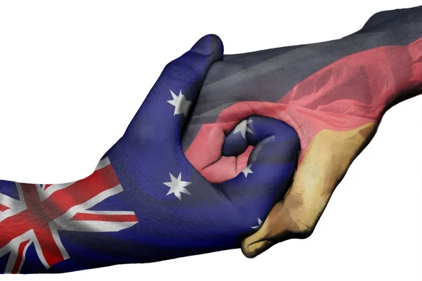 Handshake between Australia and Germany — Stock Photo, Image