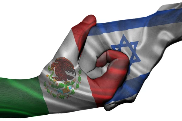 Handshake between Mexico and Israel — Stock Photo, Image