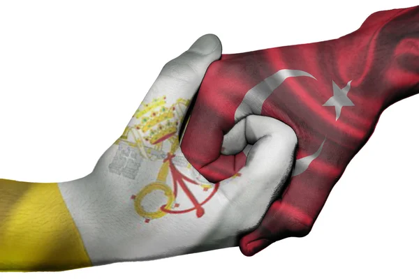 Handshake entre a Cidade do Vaticano e a Turquia — Fotografia de Stock