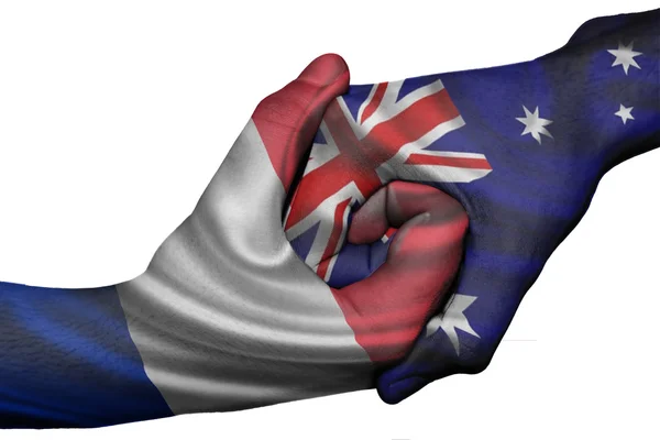 Handshake between France and Australia — Stock Photo, Image