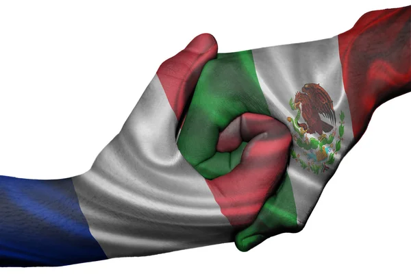 Poignée de main entre la France et le Mexique — Photo