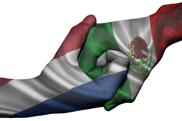Handshake mezi Nizozemskem a Mexiko — Stock fotografie