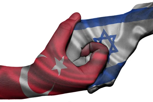 Handshake mezi Tureckem a Izraelem — Stock fotografie