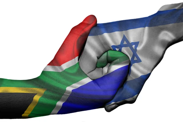 Handshake between South Africa and Israel — Stock Photo, Image