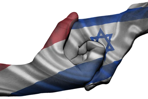 Handshake between Netherlands and Israel — Stock Photo, Image