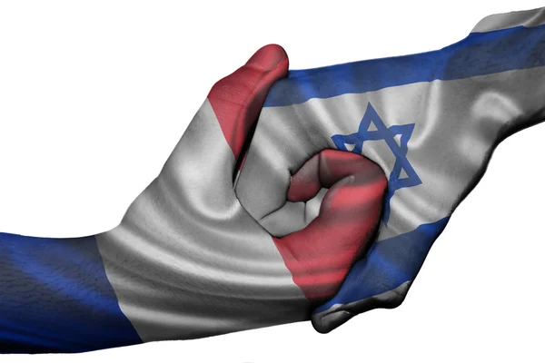 Handshake between France and Israel — Stock Photo, Image