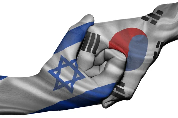 Handshake between Israel and South Korea — Stock Photo, Image