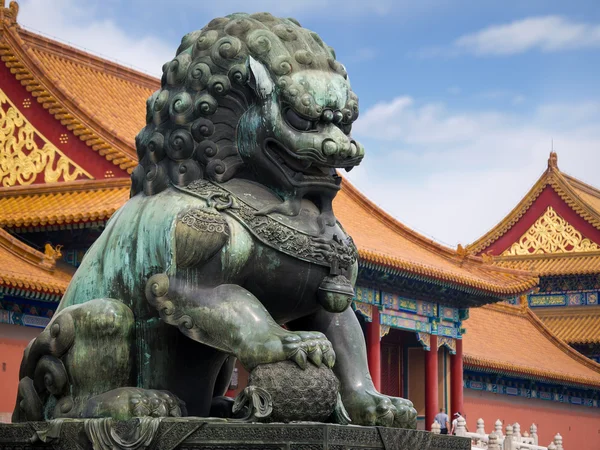 Leão em Cidade Proibida Pequim — Fotografia de Stock