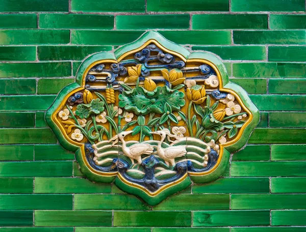 Chinês azulejos verdes — Fotografia de Stock