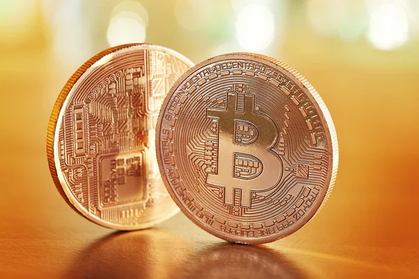 Altın bitcoins — Stok fotoğraf