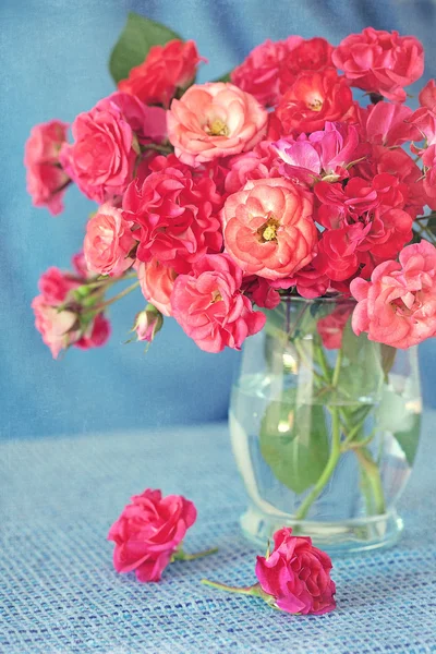 Róże w wazonie — Zdjęcie stockowe