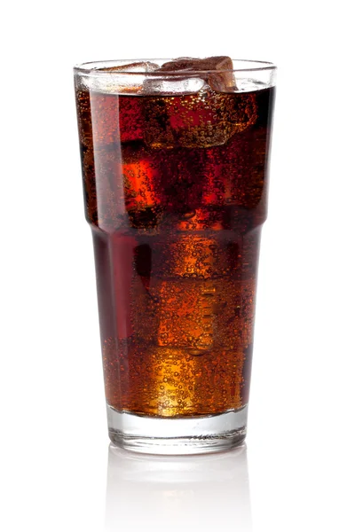 Cola glass with ice cubes — Stock Photo, Image