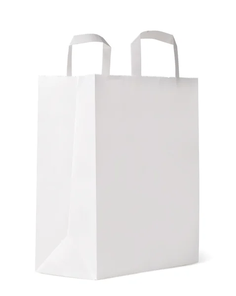Белый бумажный пакет — стоковое фото