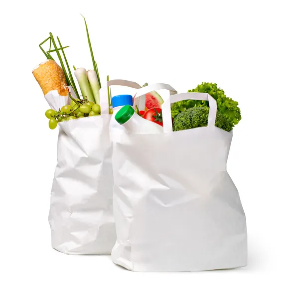 Paper bag with food — Stock Photo, Image