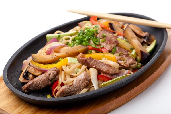 Udon with beef — Stock Photo, Image