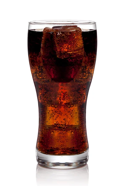 Cola glass with ice cubes — Stock Photo, Image