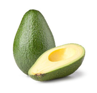 Avokado beyaz üzerine izole