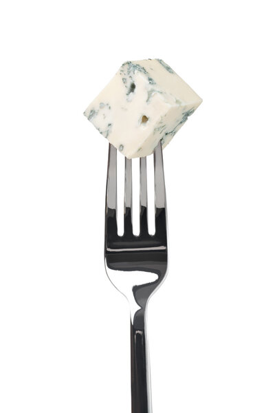 cheese roquefort on a fork