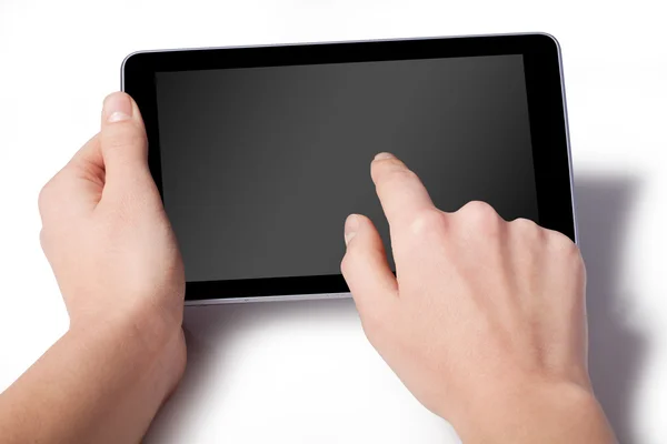 Hands with tablet computer — Stock Photo, Image