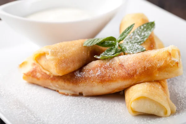 Rolled pancakes — Stock Photo, Image