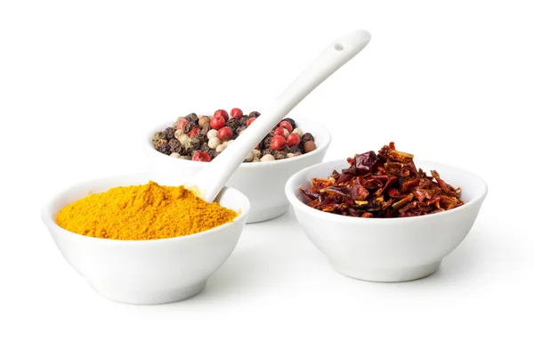 Gewürze Curry, Paprika und Paprika — Stockfoto