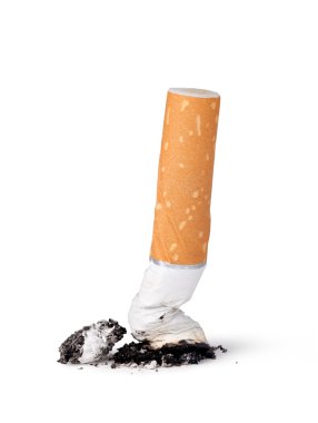 sigara izmariti kül ile