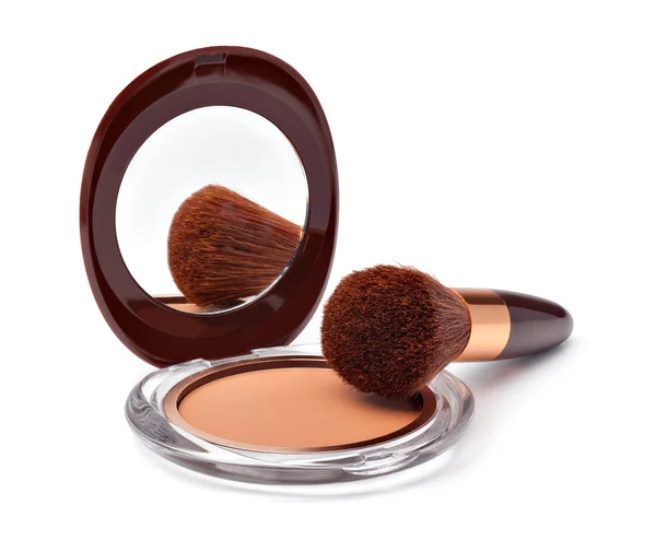 Makeup Powder and Brush — Stock Photo, Image