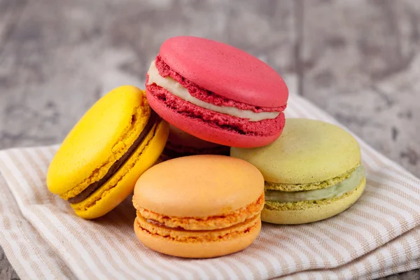 Macaroons on a wooden table — Stock Photo, Image