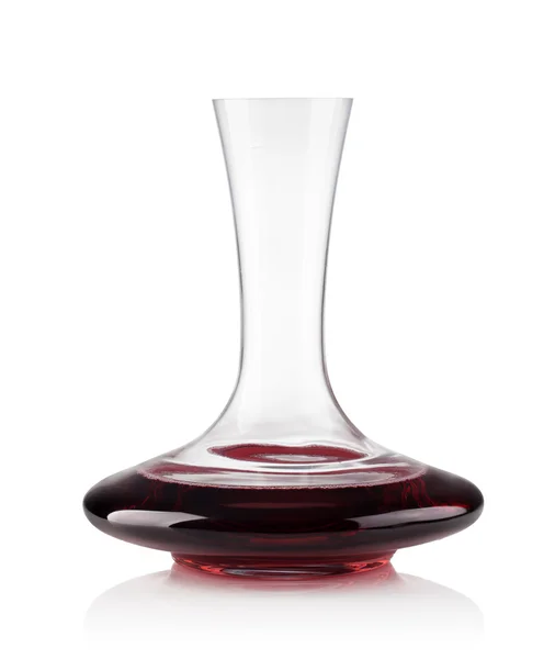 Red wine on a decanter — Stock Photo, Image