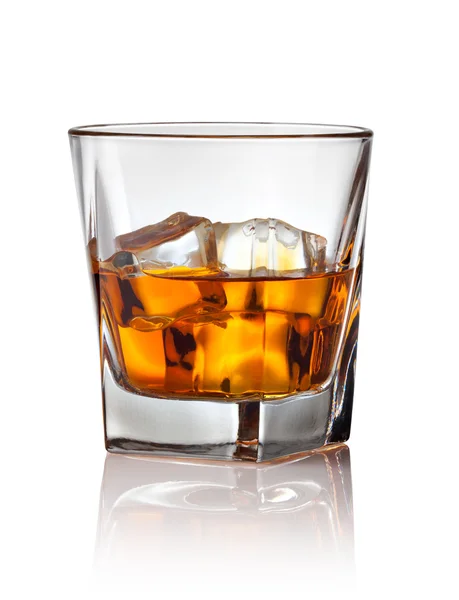 Glass of scotch whiskey and ice — Stock Photo, Image