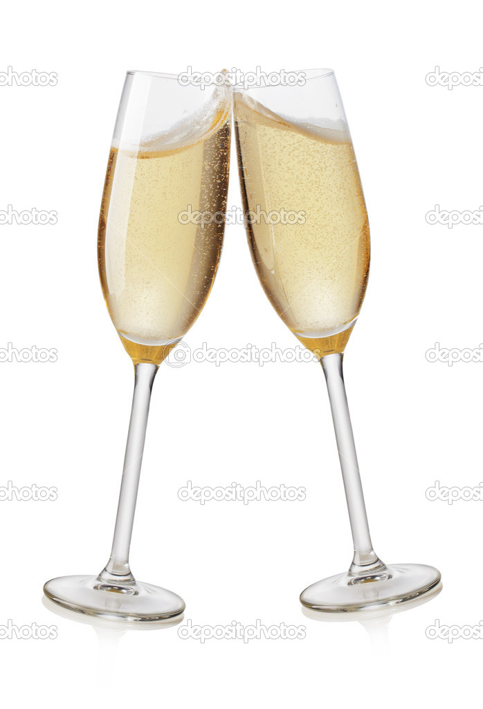 Champagne flutes toasting