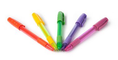 multi-colored ball pens clipart