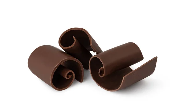 Cioccolato Trucioli Isolati Sfondo Bianco Con Percorso Ritaglio — Foto Stock