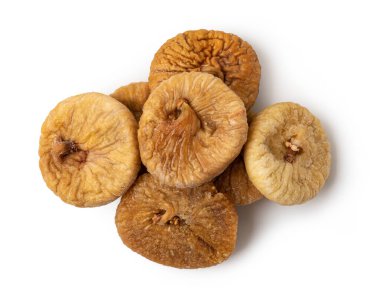 Beyaz arka plan üzerinde izole kuru incir.