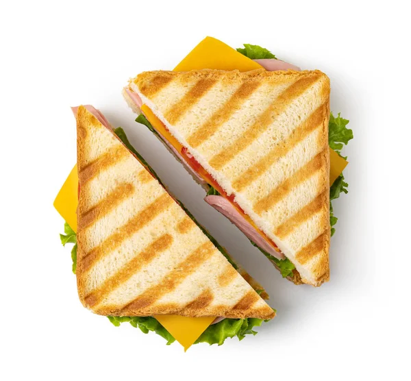 Sandwich Izolat Fundal Alb — Fotografie, imagine de stoc