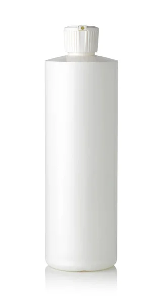 Frascos Xampu Plástico Isolados Fundo Branco — Fotografia de Stock