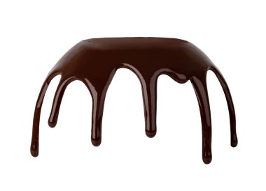 Beyaz arka plan üzerinde izole çikolata akarsu