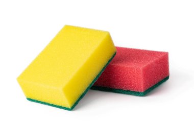 Yıkama için sünger beyaz arkaplanda izole