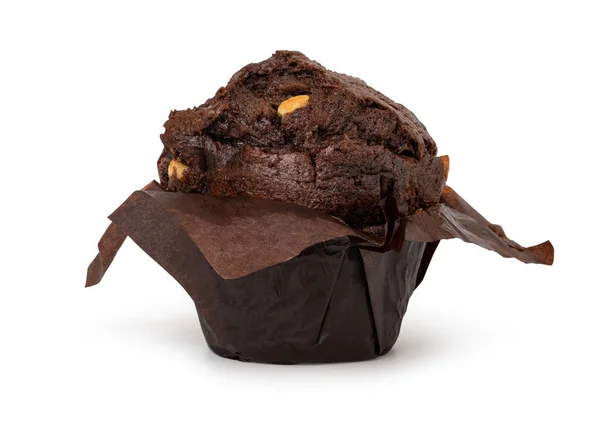 Muffin Chocolate Aislado Sobre Fondo Blanco — Foto de Stock